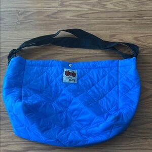 Hello Kitty Blue Quilted Shoulder Bag with Crescent Shape